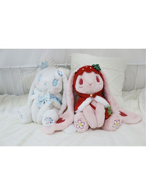 Strawberry Snowflake, Bunny Bags, Kawaii Toys, Plush Bags, Kawaii Plush, Bunny Doll, Kawaii Plushies, Stuff And Thangs, Bunny Plush