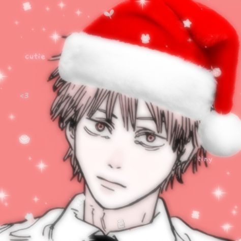 Csm Christmas Pfp, Denji Christmas Pfp, Denji Christmas, Animes Emo, Jojo Memes, Gothic Anime, Christmas Icons, Couples Icons, Art Icon