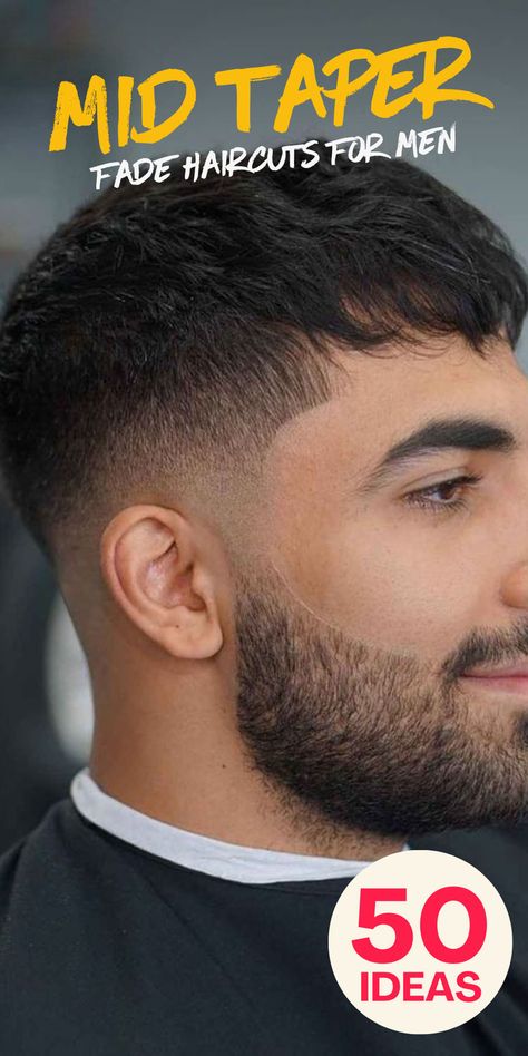 Check out 43 mid-taper fade haircut ideas for men. Sleek, stylish, and versatile, these haircuts will keep you looking sharp. 💇‍♂️🔥 #MidTaperFade #MensHair #TrendyCuts Men Mid Taper Fade, Mid Taper Fade Short Hair, Mid Taper Straight Hair Men, Men Haircut Taper Fade, Short Mid Fade Haircut Men, Men Haircut Mid Fade, Tapered Fringe Men, Mid Fade Long On Top, Mens Drop Fade Haircut