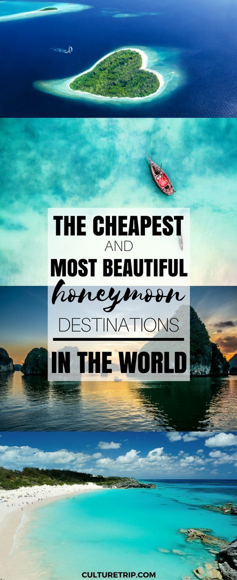 These Are the Cheapest and Most Beautiful Honeymoon Destinations in the World|Pinterest: @theculturetrip Places For Honeymoon Vacations, Honey Moon Places Honeymoon Destinations, Adventure Honeymoon Destinations, Relaxing Honeymoon Destinations, Best Honeymoon Destinations On A Budget, Cheap Honeymoon Ideas, Honey Moon Destinations, Budget Honeymoon Destinations, Honey Moon Ideas