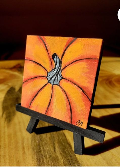 Fall Halloween Paintings, Cute Easy Fall Paintings, Fall Theme Painting Ideas, Simple Fall Painting Ideas, Fall Things To Paint, Fall Canvas Painting Ideas Easy Diy, Autumn Painting Ideas Easy, Cute Easy Things To Paint, Easy Fall Paintings For Beginners