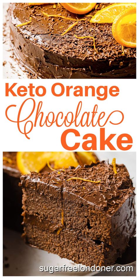 This healthy chocolate orange cake is pure moist, fluffy indulgence. This easy recipe is gluten-free, sugar free and keto friendly. Even better, you can make it from scratch in just 1 hour. Sugar Free Cake Recipes, Sugar Free Frosting, Chocolate Orange Cake, Keto Cakes, Orange Chocolate Cake, Keto Chocolate Cake, Sugar Free Cake, Low Carb Cake, Orange Cake Recipe