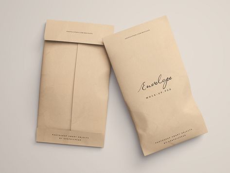 Envelope Package Mockup by Graphic Pear Render Reference, Mockup Envelope, Desain Merek, Etsy Packaging, Package Mockup, Packaging Ideas Business, Clothing Packaging, Handmade Packaging, Packing Design