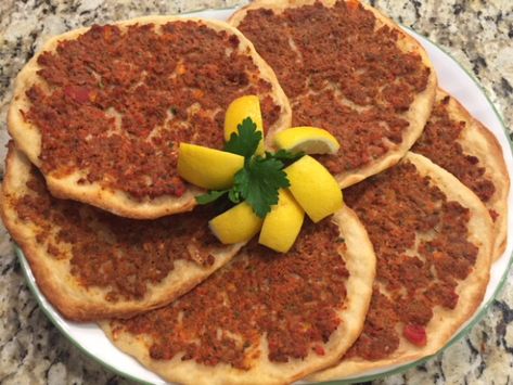 https://explorepartsunknown.com/armenia/recipe-lahmajoun/ Armenian Dessert, Adana Kebab Recipe, Lemon Crinkle Cookies, Armenian Recipes, Kebab Recipes, Flatbread Recipes, Flat Bread, Eastern Cuisine, Lebanese Recipes