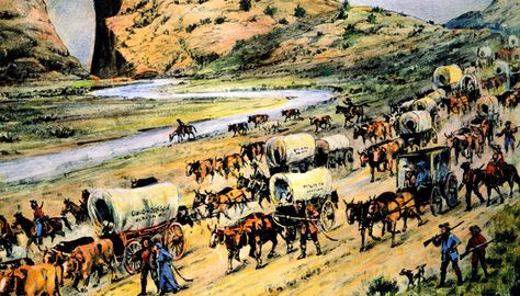 Pioneers Move West | Kids Discover Oregon Trail History, United States Geography, Treaty Of Paris, River Camp, Panning For Gold, Westward Expansion, Manifest Destiny, Louisiana Purchase, Trail Of Tears