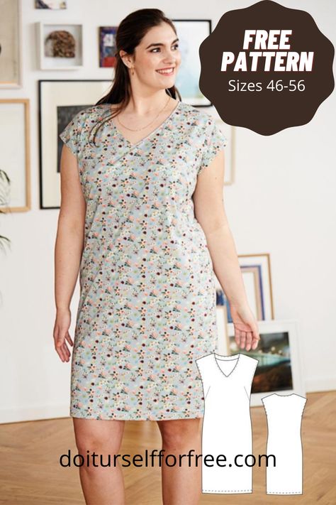 Plus Size Dress Patterns Free Summer, Free Plus Size Patterns For Women, Easy Plus Size Dress Pattern Free, Dress Making Patterns Free, Plus Size Shift Dress Pattern Free, Plus Size Dress Patterns Free, Free Printable Sewing Patterns For Women Plus Size, Plus Size Sewing Patterns Free, Simple Women’s Dress Pattern