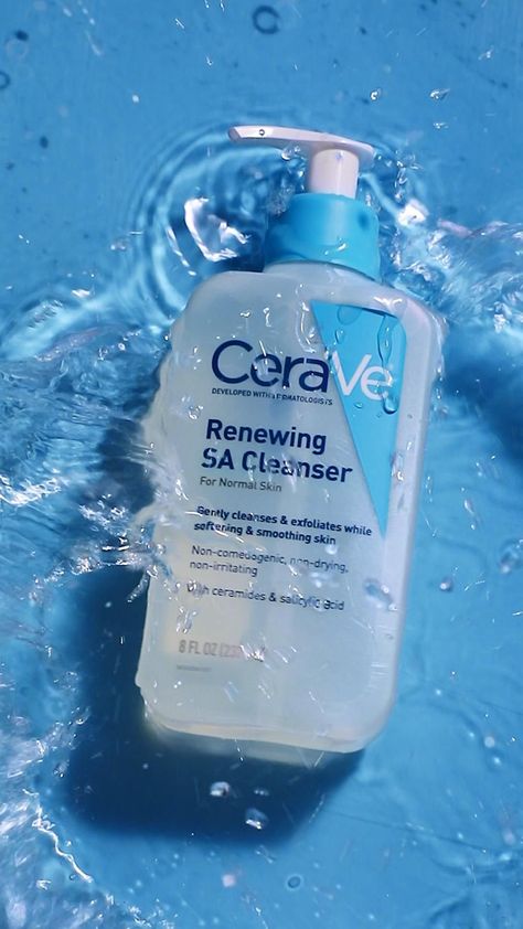 CeraVe's Renewing SA Cleanser for smooth skin Cerave Sa Lotion, Benzoyl Peroxide Cleanser, Rough And Bumpy Skin, Cerave Moisturizing Lotion, Salicylic Acid Cleanser, Effaclar Duo, Exfoliating Face Wash, Cosmetic Creative, Skin Care Benefits