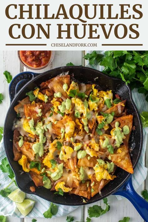 Chilaquiles With Scrambled Eggs, Mexican Breakfast Recipes Chilaquiles, Mexican Breakfast Chilaquiles, Easy Chillaquilles Recipe, Chiliquillas Recipe Breakfast Easy, Chiliquelies Breakfast, Mexican Egg Dishes, Chilliquelles Recipe, Chilliquelles Breakfast Recipe