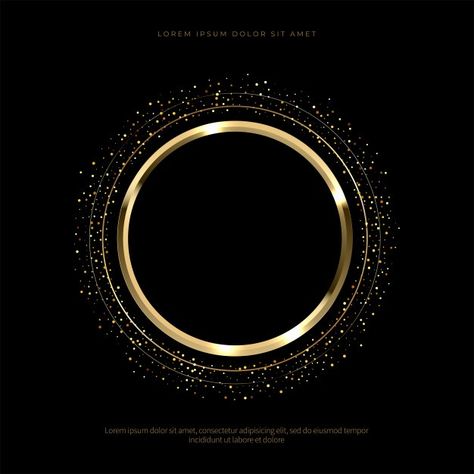 Luxury golden circle with sparkles backg... | Premium Vector #Freepik #vector #background #abstract #texture #city Logo Frames Design, Golden Circle Logo, Black Paper Background, Gold Wallpaper Background, Circle Background, Sparkles Background, Floral Logo Design, Logo Circle, Texture Logo