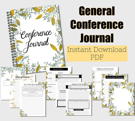 General Conference Journal, General Conference Notes, Goals Sheet, Lds General Conference, Journal Making, Journal Printable, General Conference, Church Ideas, Relief Society