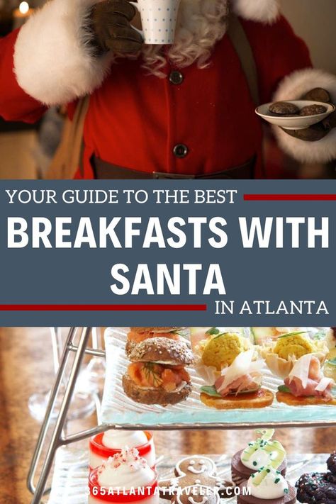 Enjoying breakfast with Santa in Atlanta has become a tradition for many families, and with good reason.  Who wouldn't want to have yummy foods with the big man himself?! You may be asking yourself, "Where is the best breakfast with Santa near me?" And we've got the answer. There are plenty of breakfast with Santa events in the Atlanta area for every budget.  From the free ones to the luxurious, Atlanta has them all. Santa Breakfast, Breakfast With Santa, Georgia Vacation, Southern Christmas, The Best Breakfast, Holiday Guide, Christmas Brunch, Holiday Feast, Winter Getaway