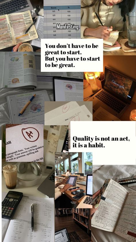 Romanticize studying Study Pinterest Board, Songs To Study To, Study Collage Aesthetic, Hard Work Aesthetic, Study Vision Board, Med School Motivation, Malcolm Gladwell, Vision Board Wallpaper, Effective Study Tips