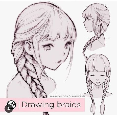 Anime Art Reference/Tutorials on Instagram: “Follow @arttoolbook for more! Hey guys! Be sure and check out this tutorial on how to draw braids by @ladowska and don't forget to follow…” Drawing Hair Braid, Hair References Drawing, Anime Braids, Draw Braids, Easy Manga, Braids Drawing, Guys References, Manga Guys, Demon Reference