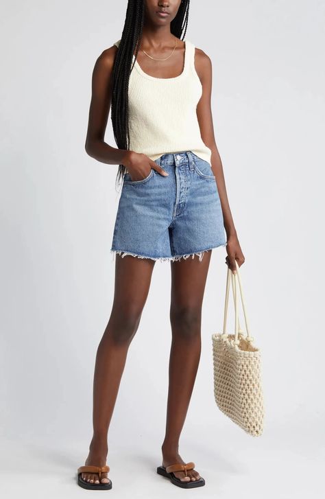 Best Nordstrom Clothes For Women | POPSUGAR Fashion Long Jean Shorts Outfit, Denim Shorts Outfit Summer, Shorts Nordstrom, Sculpting Bodysuit, Nordstrom Outfit, Long Jean Shorts, Long Denim Shorts, Jean Short Outfits, Denim Shorts Outfit