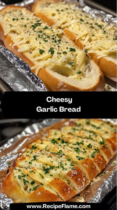 Hasselback Garlic Bread, Party Garlic Bread, Garlic Bread Using French Bread, French Bread With Cheese, Italian Garlic Bread Recipe, Cheesy Bread Pull Apart, Bread And Cheese Recipes, Garlic Loaf Bread, French Bread Garlic Bread