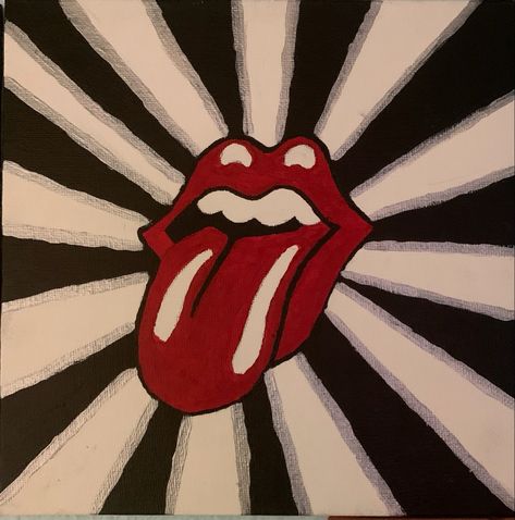 Rock Band Paintings Canvas, Band Drawings Rock, Rock N Roll Painting Ideas, Rock And Roll Painting Ideas, Astethic Painting Ideas, Rock Music Drawing, Easy Album Covers To Paint, Rock Music Painting, Rock And Roll Painting