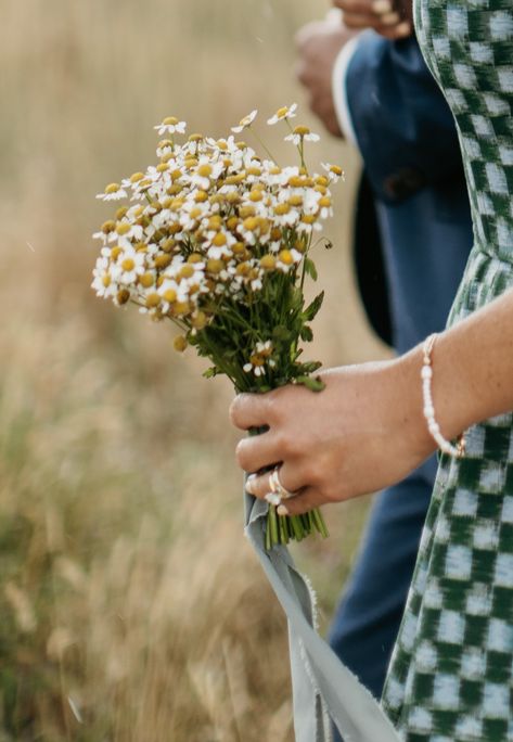 Chamomile Bridesmaid Bouquet, Feverfew Bouquet, Chamomile Bouquet, Bridesmaid Baskets, Small Bridesmaid Bouquets, Rustic Ranch Wedding, Wedding Bridesmaid Bouquets, Daisy Bouquet, Wedding Vision