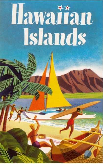 Vintage Beach Posters, Hawaiian Travel, Hawaii Vintage, Hawaii Art, Hawaiian Art, Travel Ads, Beach Posters, Vintage Hawaii, Island Art