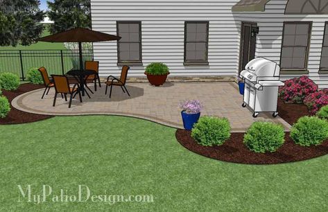 Start enjoying the outdoors in style with our Cheap Backyard Patio Design. Areas for large patio table and barbecue grill. Patio layouts and material list. Cheap Backyard Patio, Patio Layouts, Landscaping Around Patio, Patio Plan, Diy Patio Ideas, Grill Patio, Large Backyard Landscaping, Patio Plans, Balkon Decor