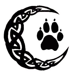 paw crescent moon Wolf Paw Tattoos, Wolf And Moon Tattoo, Tatoo Dog, Wolf Paw Print, Paw Drawing, Tattoo Samples, Celtic Moon, Wolf Paw, Ribbon Tattoos