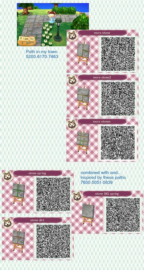 Acnl Qr Codes Paths, Animal Crossing Paths, Acnl Paths, Animal Crossing Qr Codes, Acnl Qr Codes, Motif Acnl, Animal Crossing 3ds, Ac New Leaf, Animal Crossing Memes