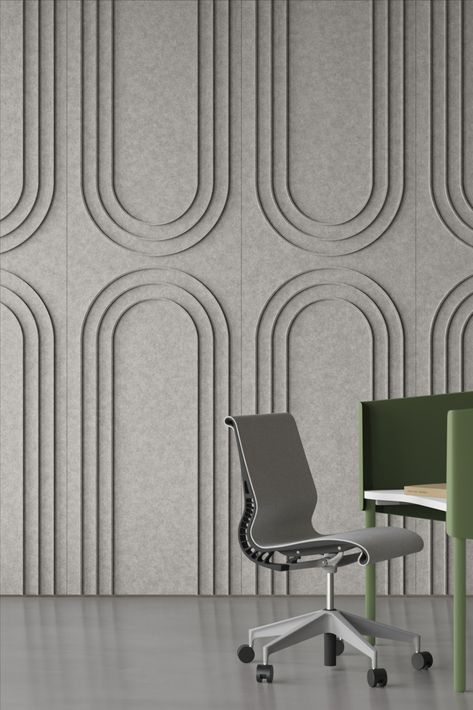 Arcade Acoustic Wall Panels from FilzFelt Texture Wall Panels, Pop Panelling On Wall, Acoustic Panel Design Ideas, Acoustic Felt Panels, Arc Walls Interior Design, Felt Acoustic Panels, Decorative Acoustic Wall Panels, Mdf Design Wall, Fabric Panels On Wall