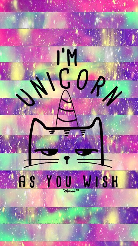 I'm A Unicorn As U Wish Striped Pattern Galaxy Wallpaper I created for the app Top Chart Sassy Wallpaper, Unicorn Wallpaper, Unicorn Funny, Unicorn Cat, Wallpaper Space, A Unicorn, Dreamy Art, Pastel Goth, Galaxy Wallpaper