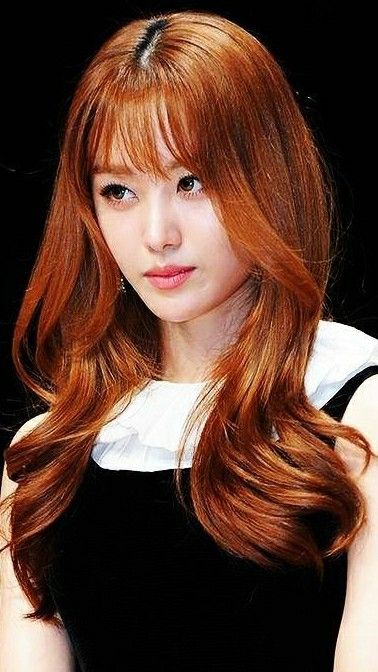 Redhead Hair Color Korean, Song Jieun, Redhead Asian, Highlights Red, Hair Korean, Hair Asian, Ginger Hair Color, Red Heads, Exotic Women