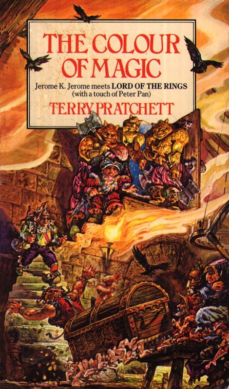 Terry Pratchett: The Colour of Magic - Cover art by Josh Kirby Best Fantasy Book Series, Terry Pratchett Books, Discworld Books, The Colour Of Magic, Terry Pratchett Discworld, Fantasy Book Series, Terry Pratchett, Color Magic, Fantasy Novel