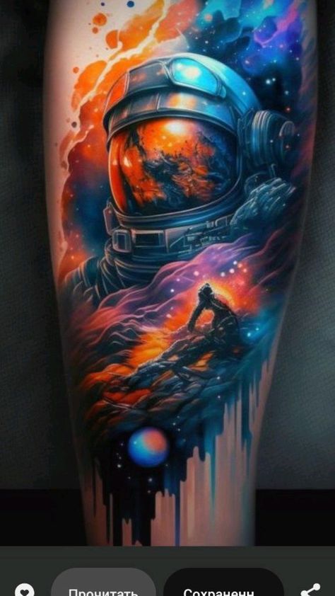 Galaxy Tattoo Ideas, Colour Tattoo Designs, Sketches Of Tattoos, Cosmic Tattoos, Snowglobe Tattoo, Tattoo Animation, Tom Tattoo, Celestial Tattoos, Tattoos And Their Meanings