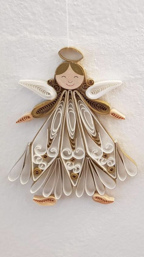 Angel Quilling, Quilling Patterns Tutorials, Clothespin Diy Crafts, Diy Quilling Crafts, Christmas Angel Crafts, Paper Quilling Tutorial, Paper Quilling For Beginners, Paper Quilling Jewelry, Quilling Work