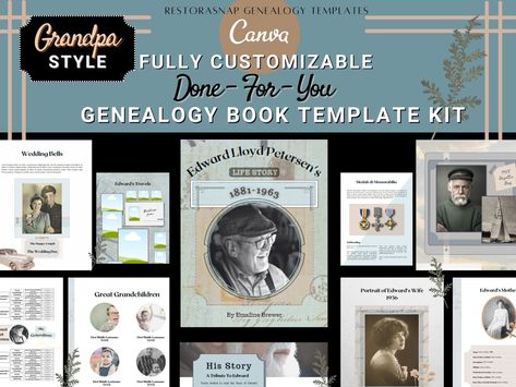 Genealogy Templates, Ancestry Book, Genealogy Gifts, Pedigree Chart, Family Tree Research, Blank Poster, Genealogy Book, Grandpa Style, Family Tree Genealogy