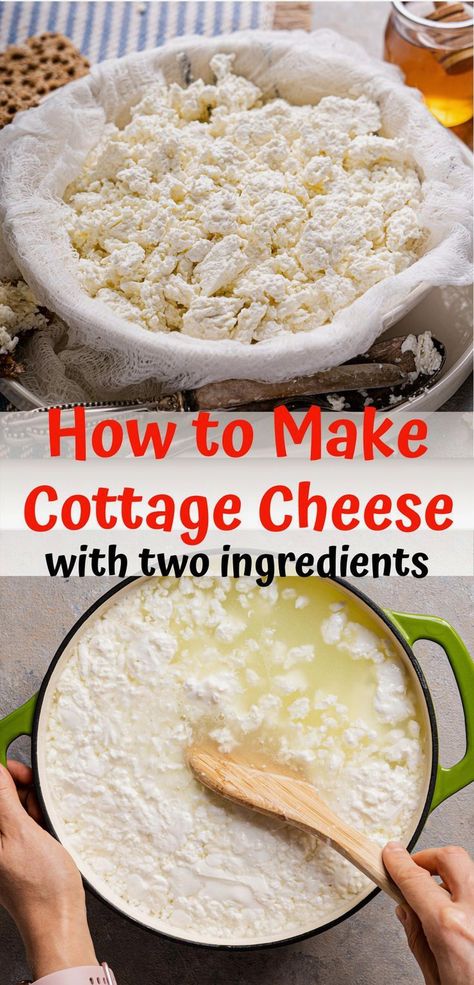 Whip up a creamy delight with just two ingredients using this easy cottage cheese recipe. Perfect for a quick snack or a versatile addition to your meals, this homemade version is fresh, wholesome, and incredibly simple to make. Whether you're new to cheese-making or a seasoned pro, this recipe is a must-try for anyone looking to enjoy the authentic taste of cottage cheese right from their kitchen. Enjoy the satisfaction of creating something delicious with minimal effort and ingredients. Black Eyed Peas Recipes, Fresh Cheese Recipe, Southern Black Eyed Peas, Home Made Cheese, Homemade Cottage Cheese, Cottage Cheese Recipe, Peas Recipes, Cheese Recipes Homemade, Raspberry Jam Recipe