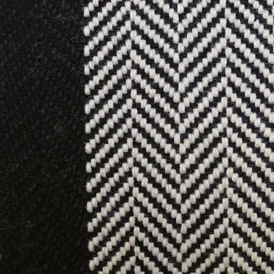 Chevron Stair Runner, Cream And Black Stair Runner, Black And White Striped Stair Runner, Black Herringbone Stair Runner, Grey Stair Runner With Black Edge, Wool Stair Runner, Striped Stair Runner, Runner Inspiration, Stair Landing