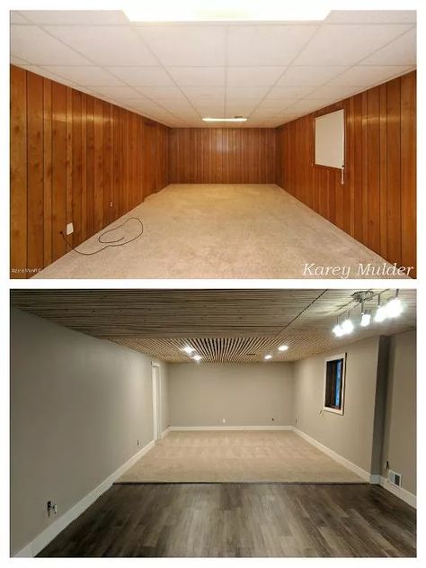 Basement Make Over. | Hometalk Dark Basement Bedroom, Painting Paneling, Basement Window Replacement, Basement Stairs Storage, Basement Painting, Unfinished Basement Ideas, Small Basement Remodel, Dark Basement, Basement Remodel Ideas