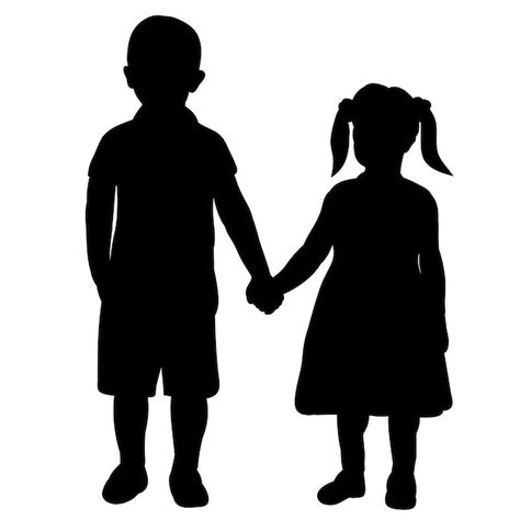 Vector brother and sister silhouette on ... | Premium Vector #Freepik #vector #brother #family-play #child-silhouette #happy-children Sister Silhouette, Child Silhouette, Happy Children, Brother And Sister, Brother Sister, Premium Vector, White Background, Collage, Pins