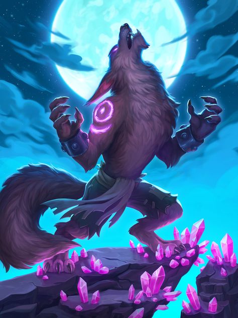 Alfa Wolf, Howling Werewolf, Hearthstone Artwork, Werewolf Illustration, Wolf World, Werewolf Aesthetic, Anthro Art, Drawing Superheroes, Wolf Character