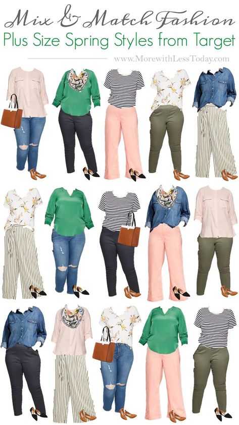 Plus-koon Muoti, Plus Size Capsule Wardrobe, Create A Capsule Wardrobe, Mode Tips, Plus Size Spring, Look Plus Size, Spring Styles, Summer Capsule Wardrobe, Fashion Capsule