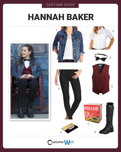 The best costume guide for dressing up like Hannah Baker in her movie theater uniform from the controversial Netflix series, 13 Reasons Why. Movie Theater Uniform, Netflix Characters Costume, Netflix Characters Costume Ideas, Tv/movie Character Costumes, Halloween Costumes Hannah Montana, El Costume Stranger Things, Netflix Actors, Netflix And Chill Costumes, Hannah Baker Memes