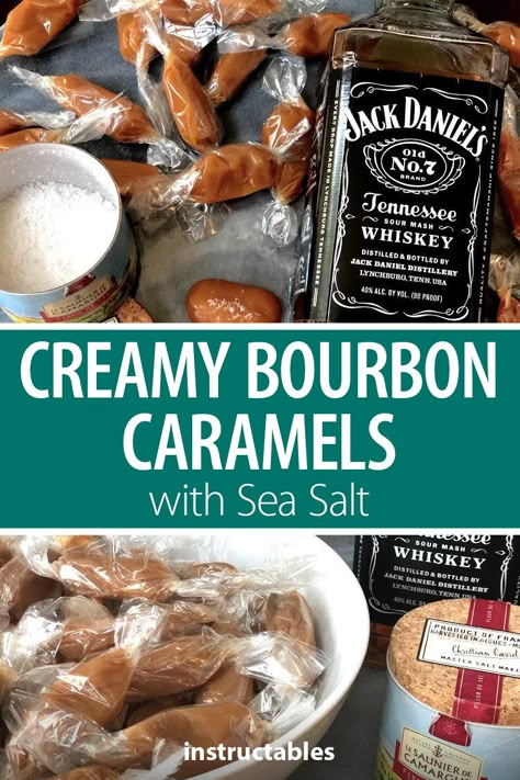 Bourbon Caramel Candy, Bourbon Toffee Recipe, Candy With Alcohol, Bourbon Candy Recipes, Boozy Candy Recipes, Liquor Infused Candy, Alcohol Candy Recipes, Boozy Desserts Christmas, Booze Candy