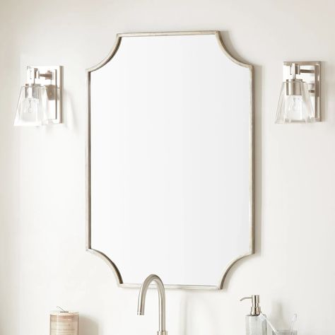 Bathroom Mirrors, Vanity Mirrors | Signature Hardware Glamorous Bathroom, Mirror Sign, Mirror Bathroom, Mirror Shapes, Bathroom Mirrors, Signature Hardware, Dream Bathroom, Bathroom Vanity Mirror, Shower Systems