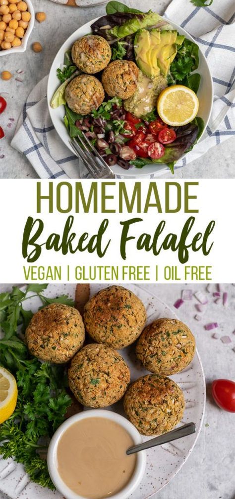 Vegan Falafel, Baked Falafel, Falafel Recipe, Party Snack, Oil Free Vegan, Nutrient Dense, Vegan Dinners, Healthy Baking, Clean Eating Snacks