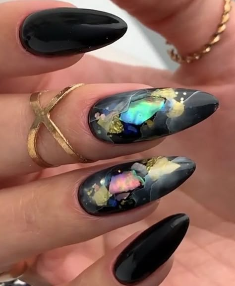 Inlay Nails, Geode Nails, Opal Nails, Luminous Nails, Art Deco Nails, Quartz Nail, Square Nail Designs, Beauty Nails Design, Acrylic Nails Coffin Pink