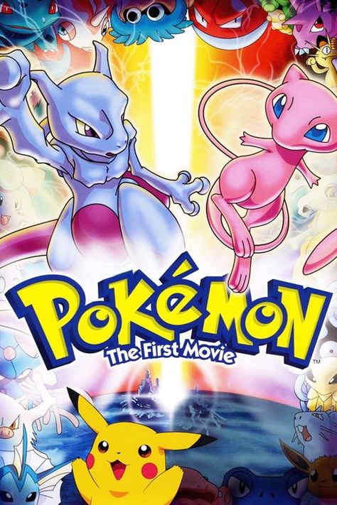 1998 Pokemon The First Movie, Mewtwo Pokemon, Mewtwo Strikes Back, Pokemon Mewtwo, Mew And Mewtwo, Pokemon Movies, First Pokemon, Kids' Movies, Animation Movie