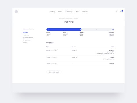 Product Category & Order Tracking by Michele Zamparo for Bemind Interactive on Dribbble Order Tracking Ui, Steps Web, Sustainability Report, Ui Design Dashboard, Web Dashboard, Step Design, Webdesign Inspiration, Ui Design Website, Timeline Design