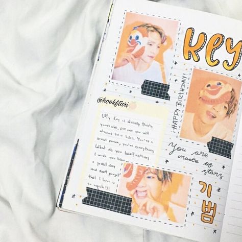 Fan Letter To Idol Ideas, Fan Letter To Idol, Shinee Key, Kpop Journal, Journal Diy, Vw Vintage, Journal 3, Journal Spreads, Bullet Journal Diy