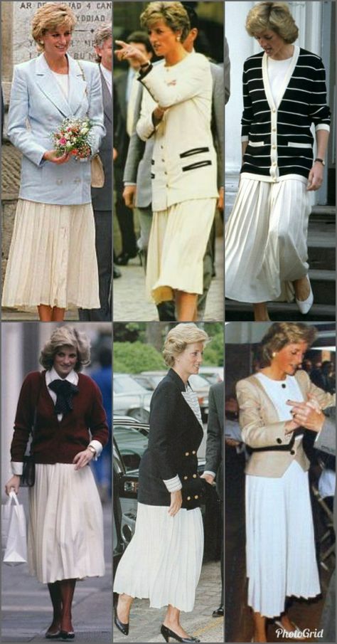 Lady Diana Outfits Dress, 90s Royal Fashion, Movie Fashion Outfits, Diana Style, Hair Color Idea, Princess Diana And Charles, Princess Diana Dresses, Classy Clothing, Princess Diana Fashion