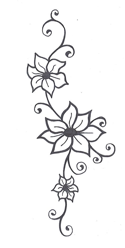 Flower Vine Drawings Images & Pictures - Becuo - ClipArt Best - ClipArt Best Flower Vine Tattoos, Simple Flower Tattoo, Vine Drawing, Simple Flower Drawing, Tattoo Henna, Vine Tattoos, Tattoo Stencil Outline, Pola Sulam, Trendy Flowers