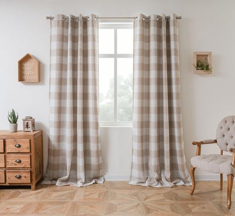 PRICES MAY VARY. PACKAGE INCLUDES: 2 lined panels. Made of 100% Polyester, imported. DESIGN & STYLE: The buffalo plaid curtain have a classic and elegant design, match both room color and your customized home styles, fit well for modern / classical / antique / vintage / contemporary / trendy home decor. These thermal lined versatile linen textured curtains provide an easy and inexpensive way to add color and style to any room of your home. UPGRADED VERSION & SERVE WELL: Buffalo check curtain, wi Navy And Tan Nursery, Nursery Blinds And Curtains, Cabin Style Nursery, Vintage Cabin Nursery, Woodland Nursery Curtains, Rustic Boys Nursery, Vintage Farm Nursery Boy, Plaid Curtains Nursery, Bear Themed Nursery Boy Rooms