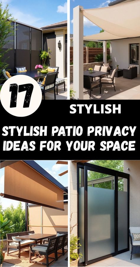 This pin showcases 17 patio privacy ideas to shield your space in style. It features a visually appealing patio setup with various privacy screens and plants. The pin aims to inspire viewers to create their own cozy and private outdoor oasis. Patio Privacy Ideas, Diy Privacy Screen, Privacy Ideas, Patio Privacy, Elegant Curtains, Privacy Screens, Decorative Panels, Privacy Screen, Outdoor Oasis